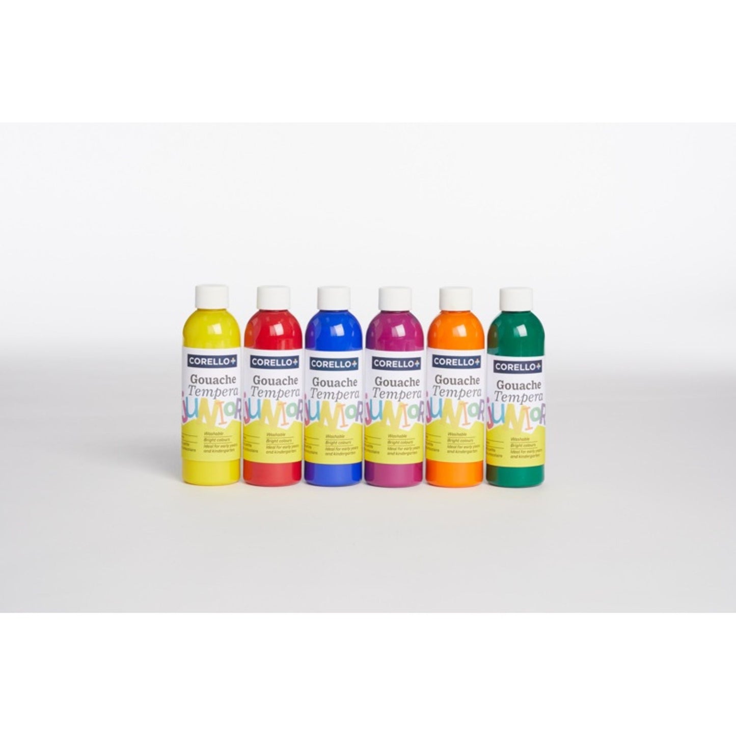 Gouache lavable CORELLO+ Junior – Ensemble de 6 couleurs primaires