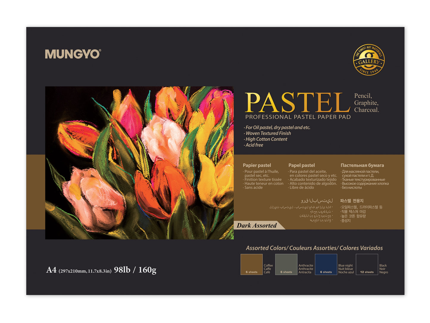 Tablette de papier pour pastel