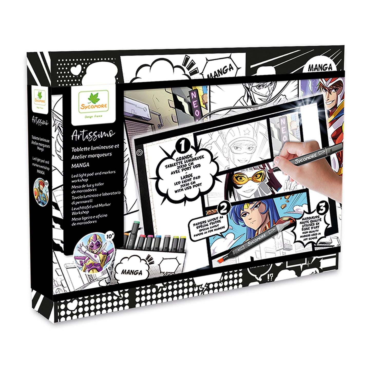Artissimo – Tablette lumineuse et marqueurs – Mangas