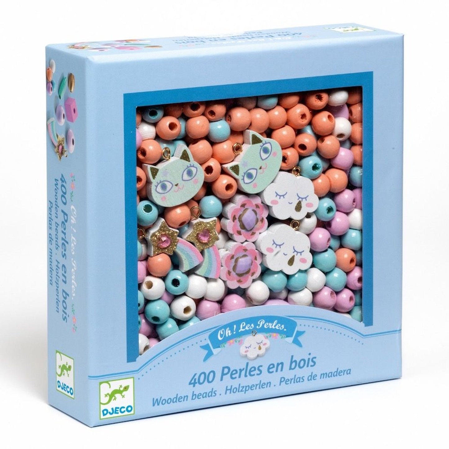 Coffret de perles en bois – Arc-en-ciel