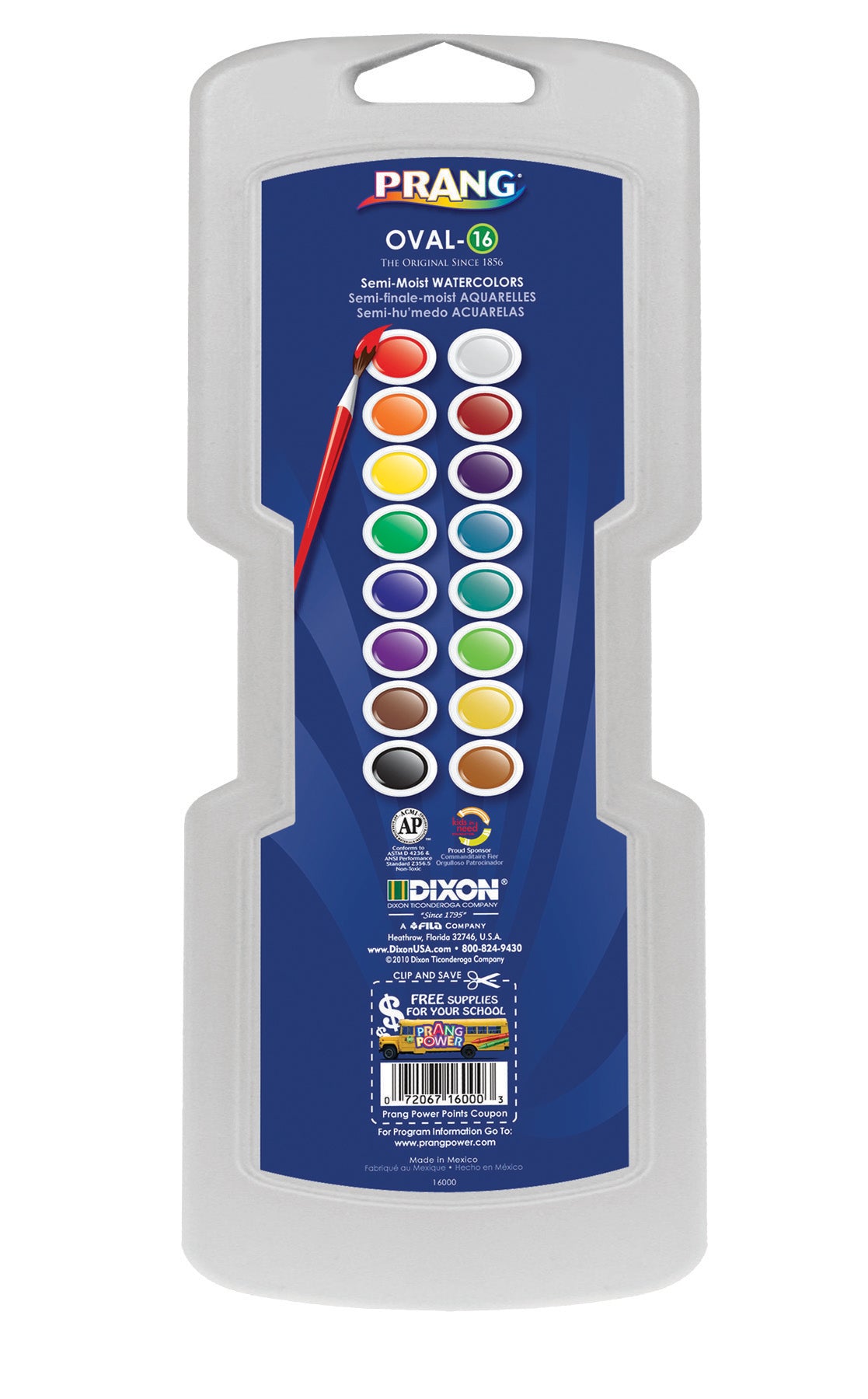 Aquarelle semi-moite en pastilles ovales Prang