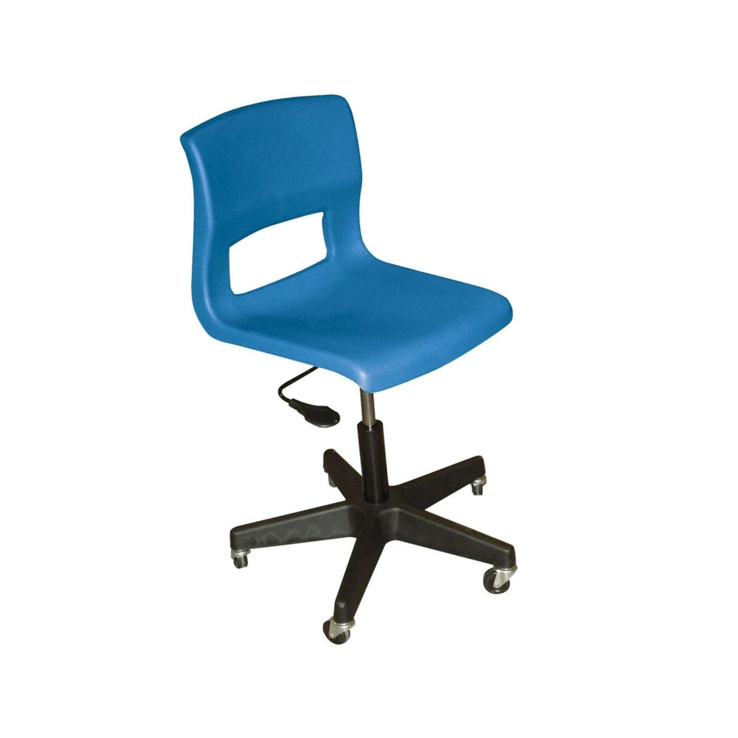 Chaise à roulettes bleue
