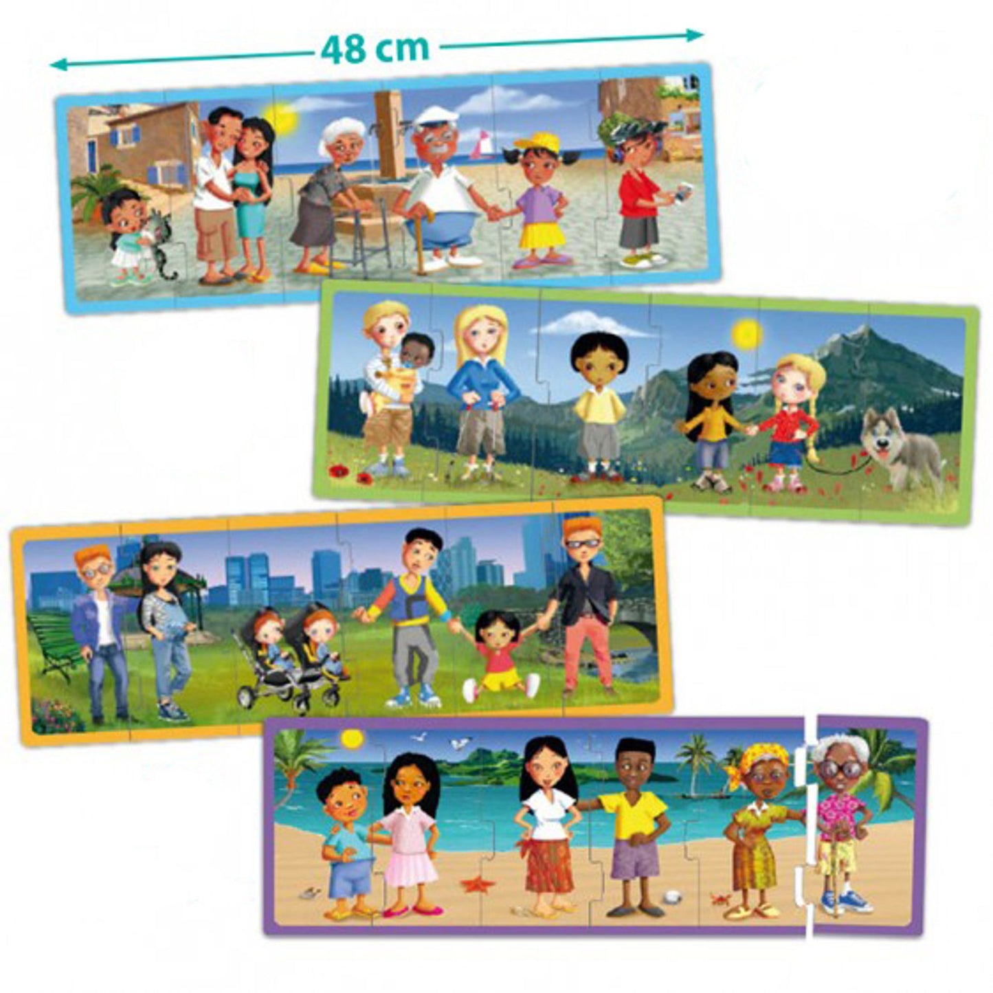 Coffret de 4 puzzles – Familles du monde
