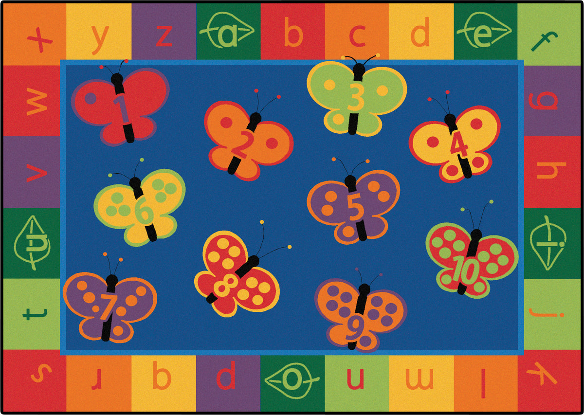 123 ABC Butterfly Rug
