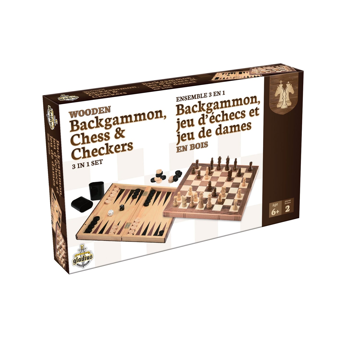 Backgammon, jeu d'échecs et jeu de dames