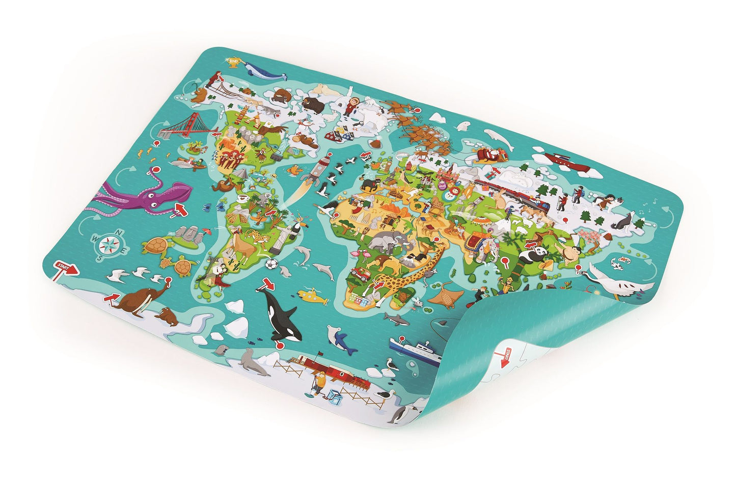 Puzzle et jeu 2-en-1 – Tour du monde