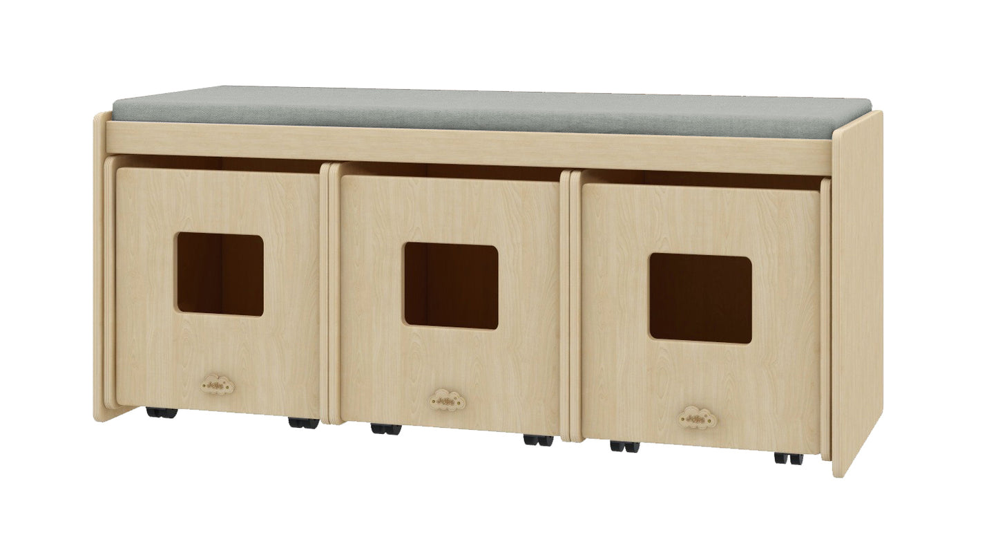 Banc sofa et bacs de rangement
