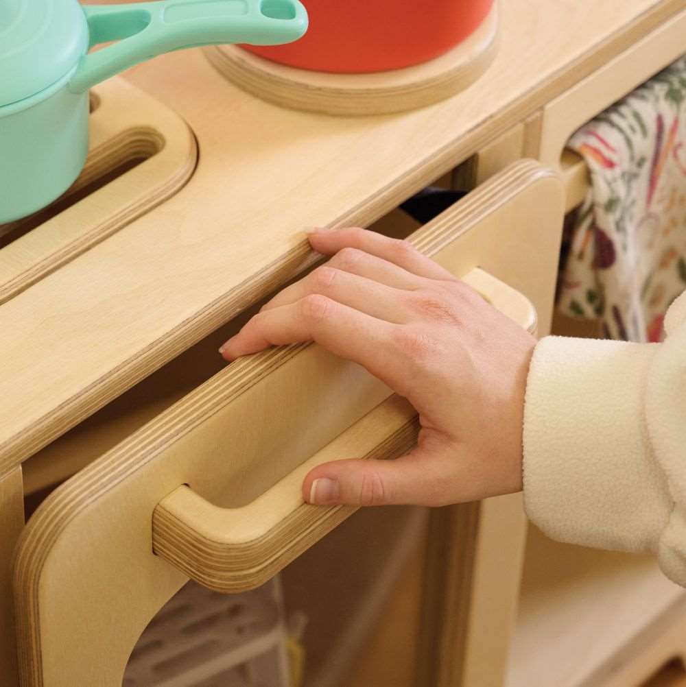 SEORAS Ilot de cuisine avec bacs de rangement souples