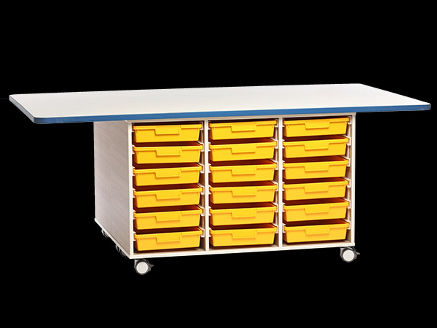 Chariot mobile avec 36 cabarets /bacs gris