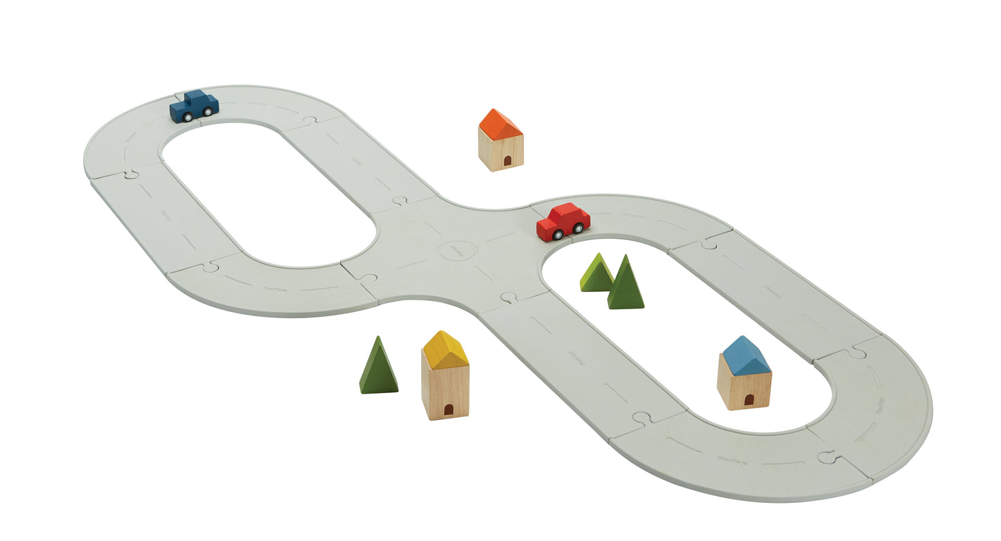 Rubber road and rail set medium