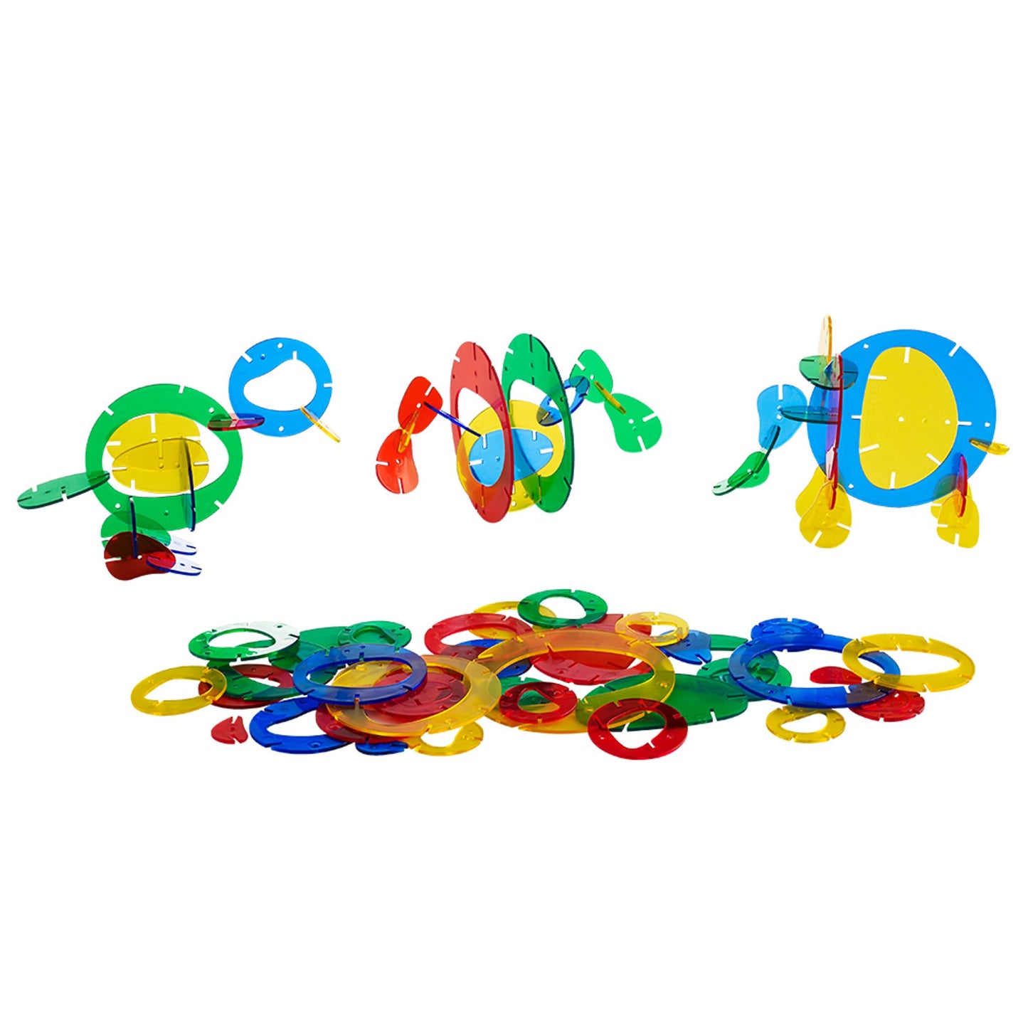 Galets arc-en-ciel à emboitement avec fiches