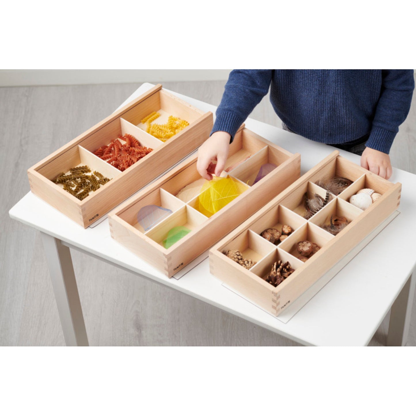 Boîtes de tri en bois – Lot de de 3