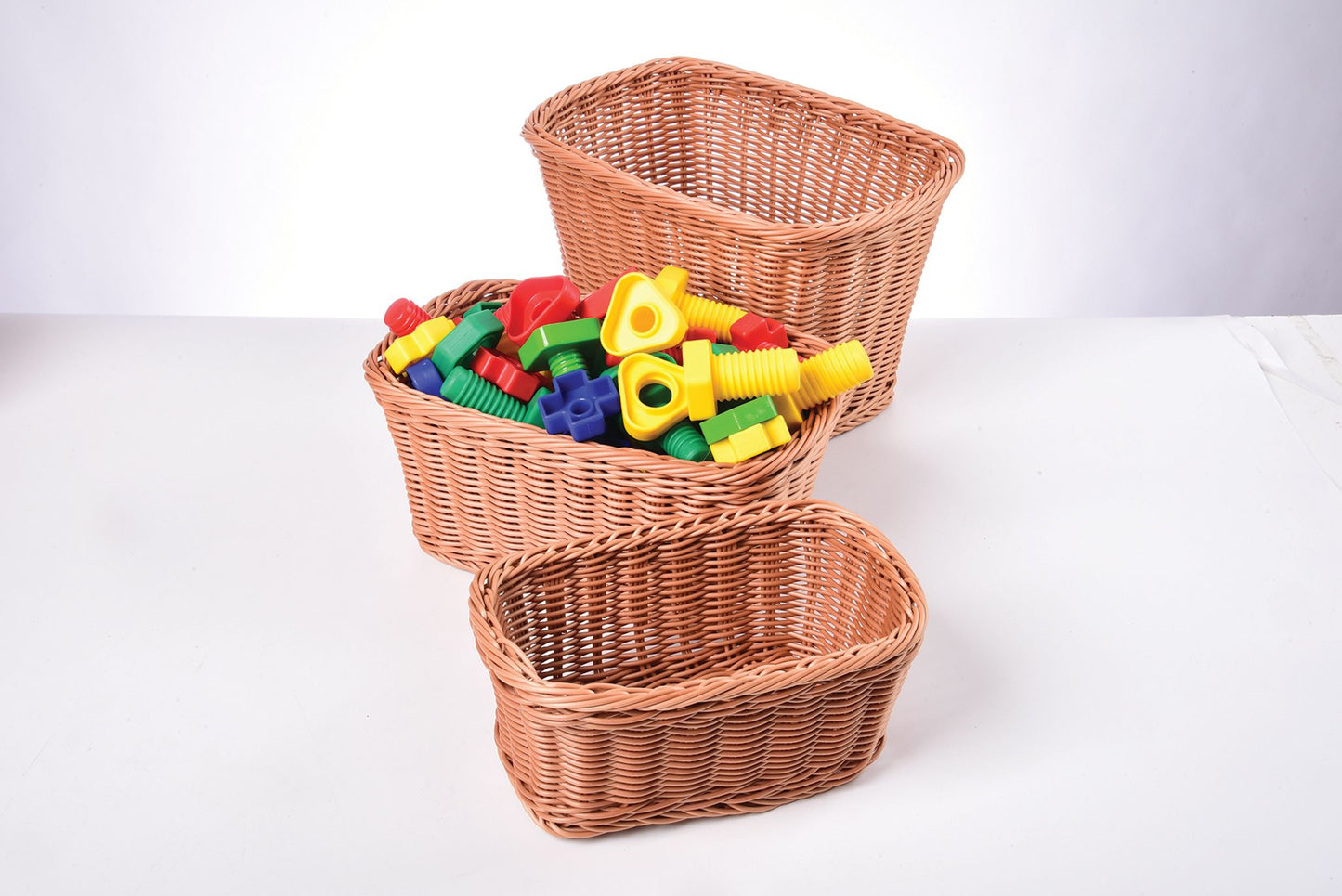 Paniers tissés en plastique rectangulaires