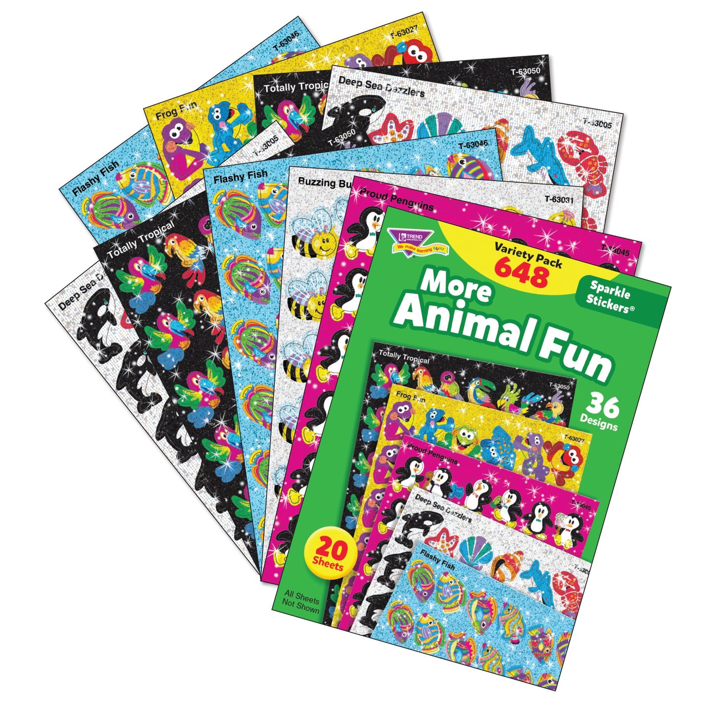 Ensemble d'autocollants scintillants Plus de plaisir - animal