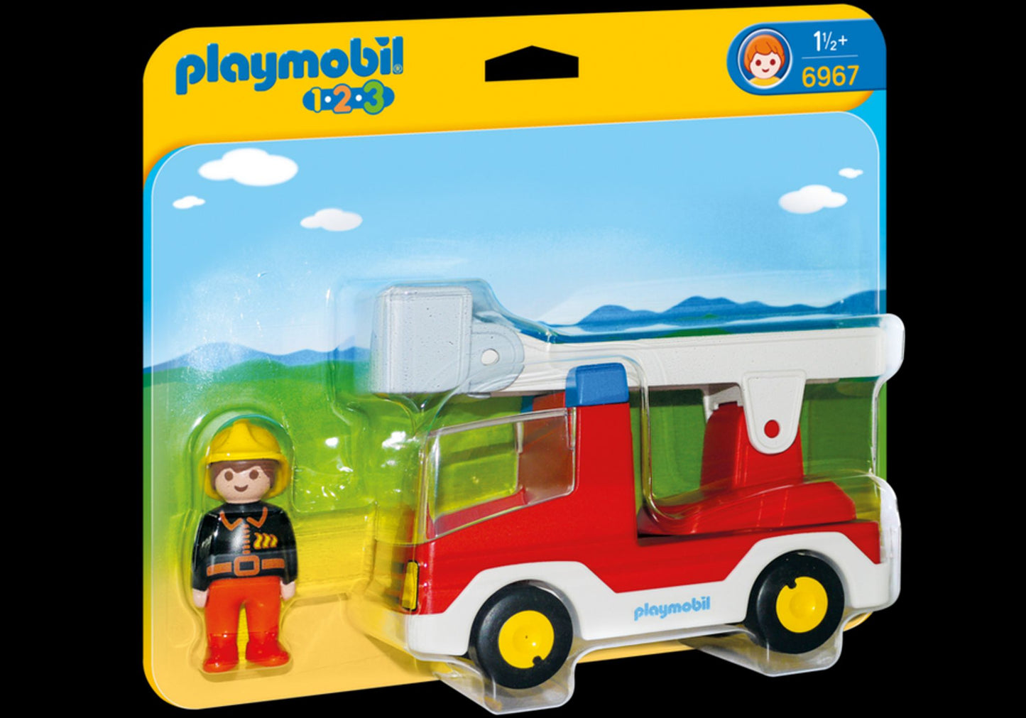 Playmobil 1. 2. 3. - Camion de pompier avec échelle pivotante