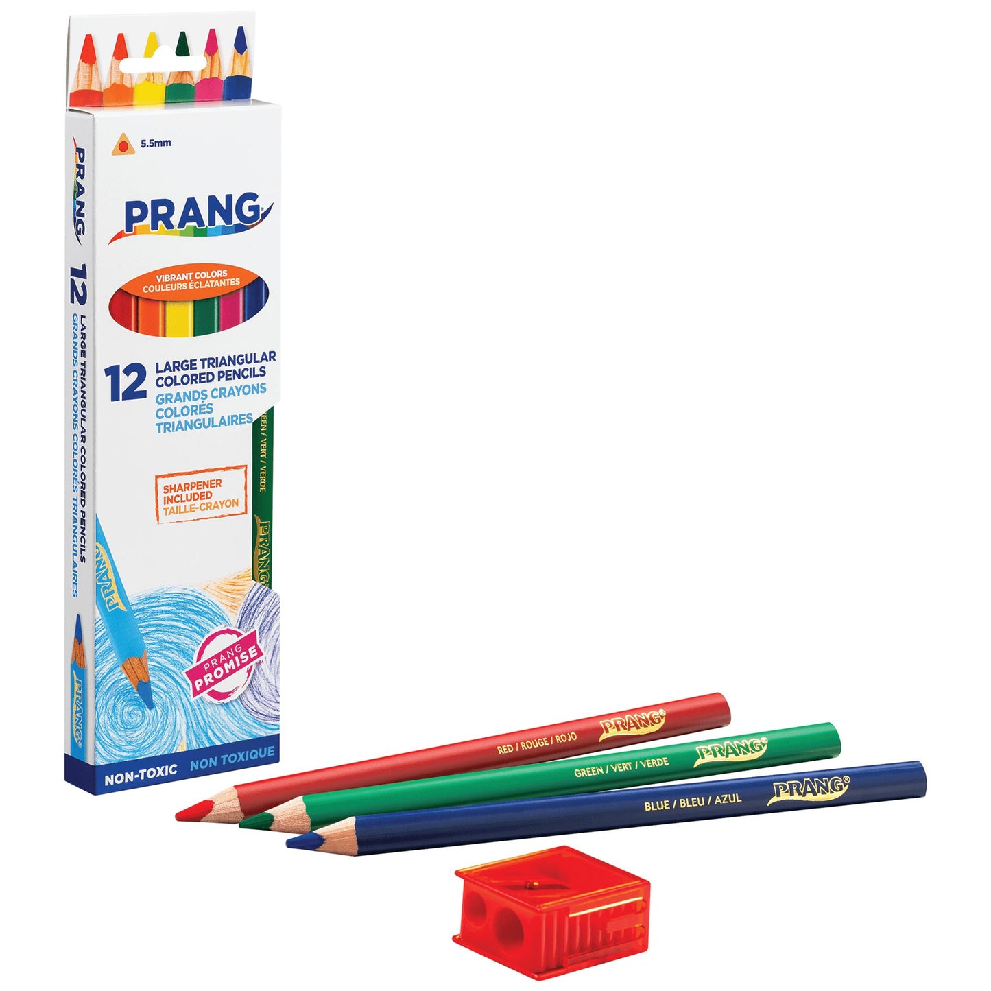 Gros crayons de couleur triangulaires Prang