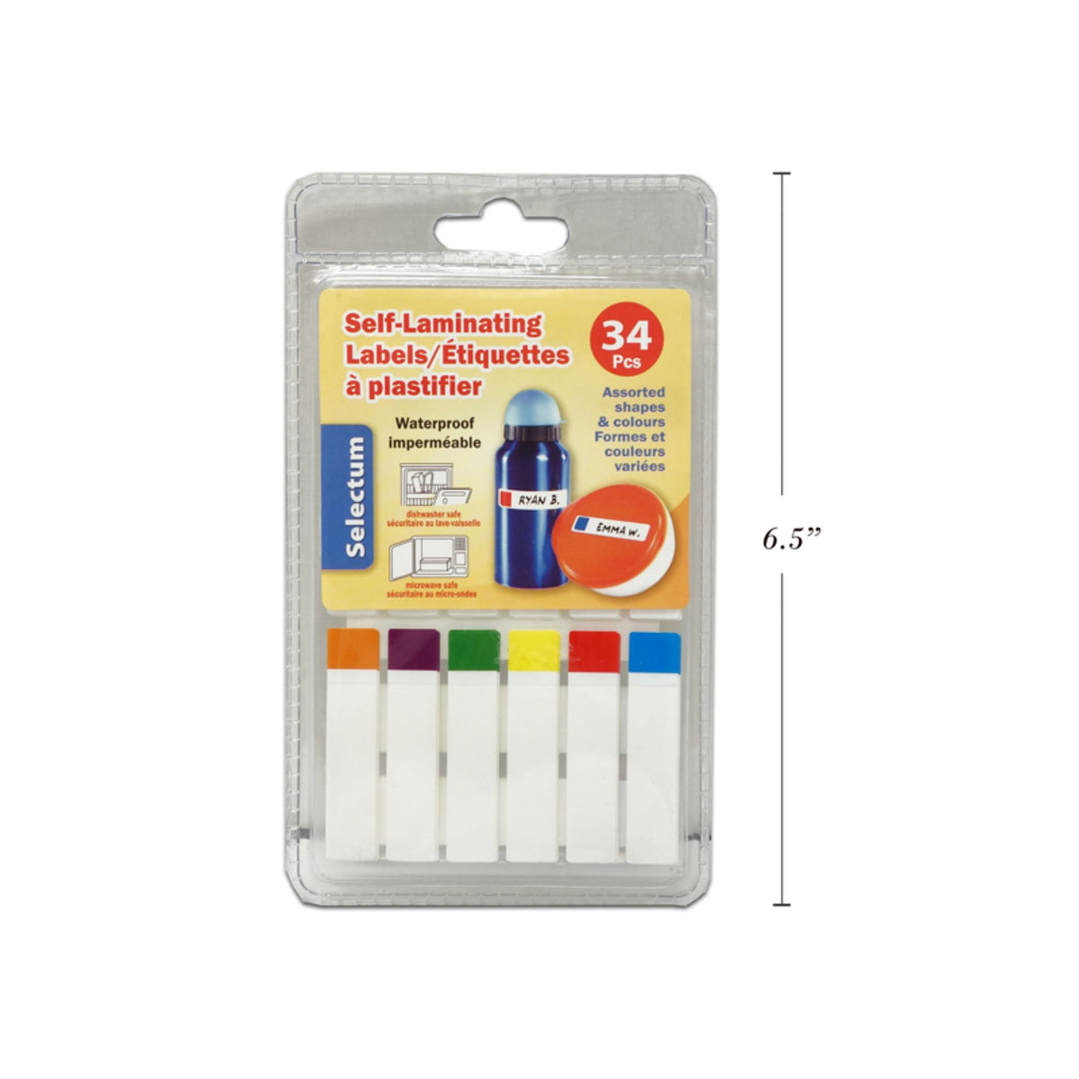Self-Laminating Labels 34 Pack – Assorted Shapes & Colours