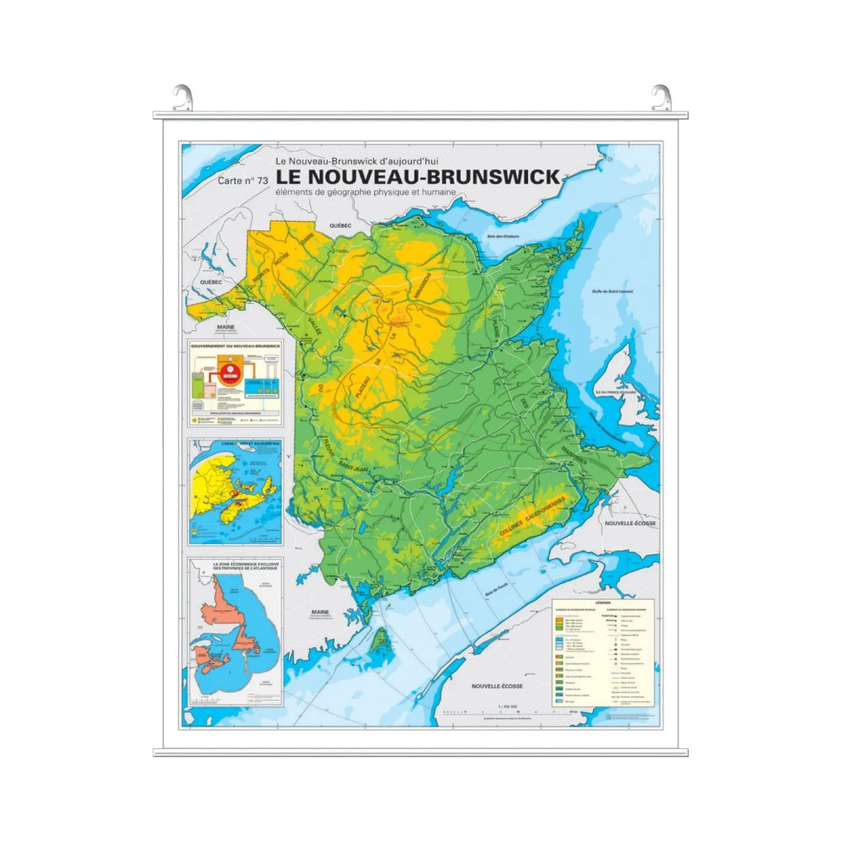 Le Nouveau-Brunswick / carte physique et humaine