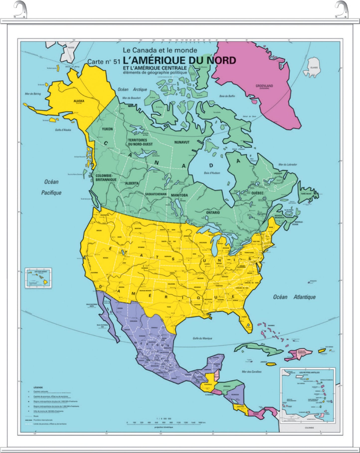 L'Amérique du Nord et l'Amérique centrale / carte politique