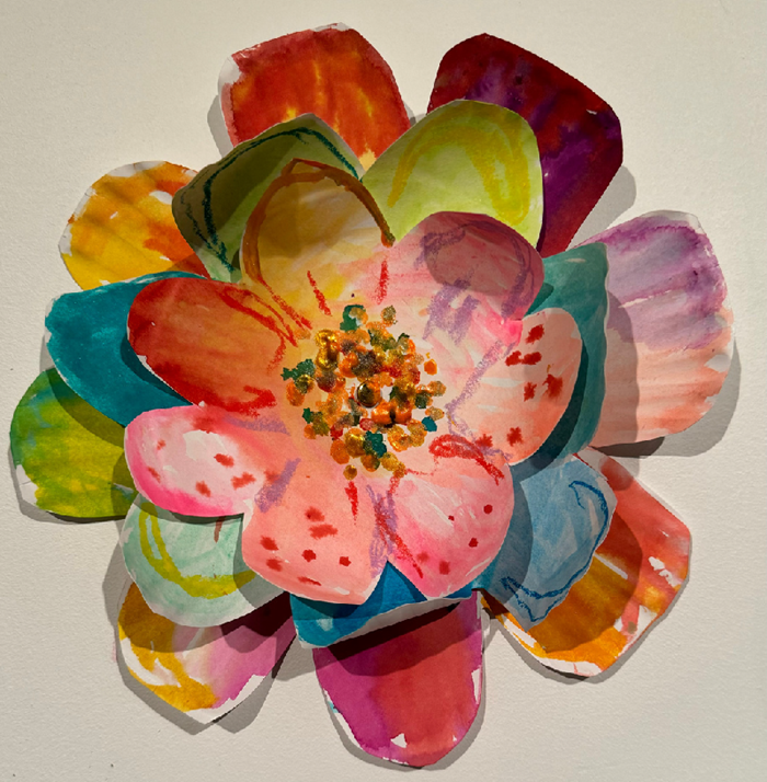 Fleurs en techniques mixtes