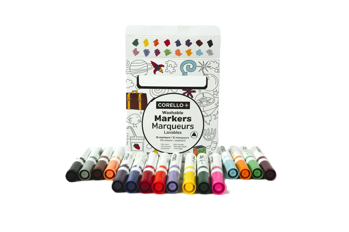 Marqueurs lavables CORELLO+ 16 couleurs