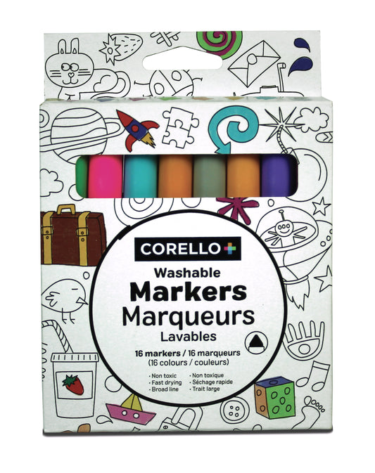 Marqueurs lavables Corello+ – 16 couleurs
