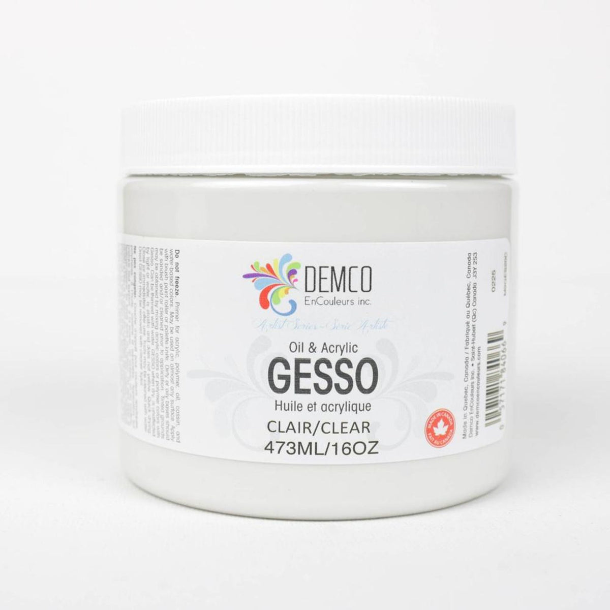 Gesso clair 473 ml – Apprêt pour peinture et arts plastiques