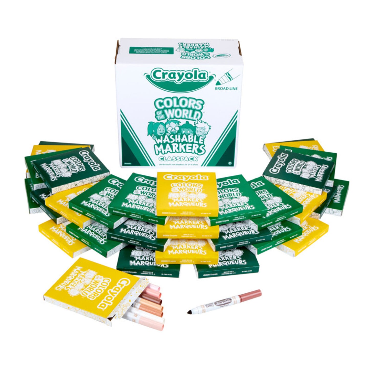 Ensemble de classe de marqueurs lavables Crayola – Colors of the World MC