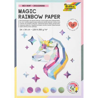 Assortiment de papier et carton miroir irisé – 24 x 34 cm