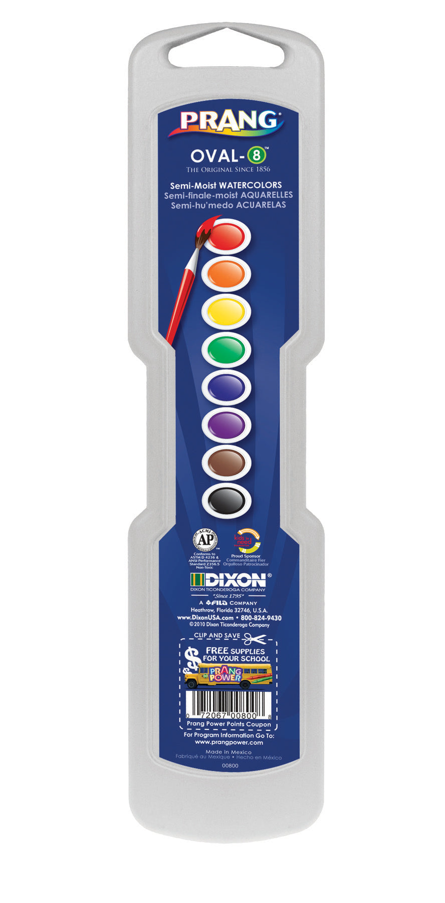 Aquarelle semi-moite en pastilles ovales Prang