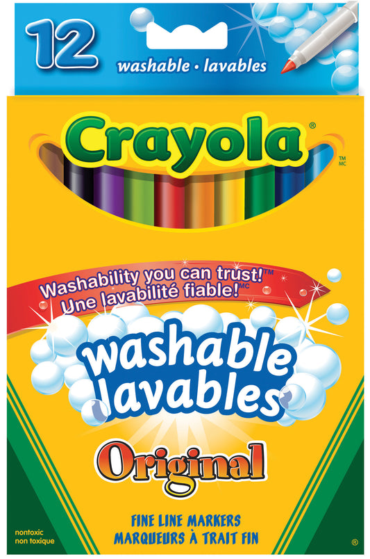 Marqueurs lavables Crayola – Pointes fines