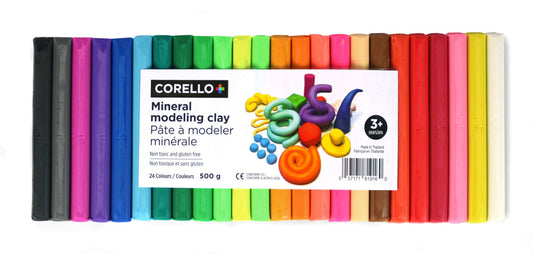 Ensemble de 24 couleurs de pâte à modeler minérale CORELLO+