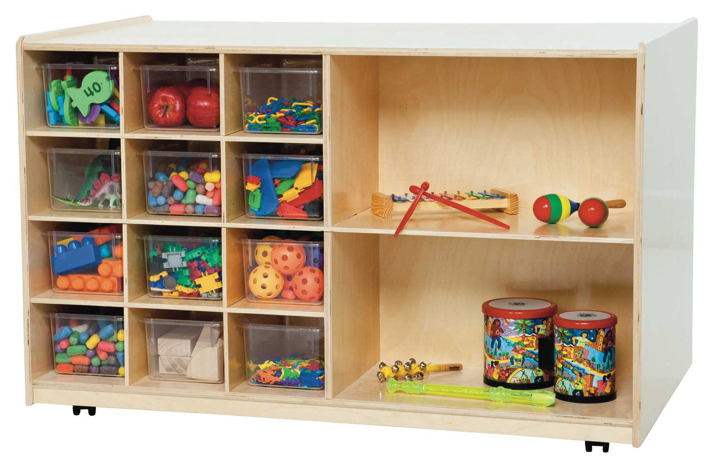 Double sided mobile storage with 12 Translucent Trays
