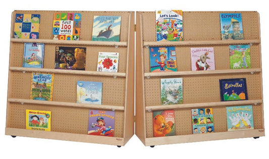 Présentoir à livres double, mobile et repliable