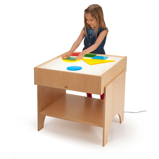 Table lumineuse sur meuble