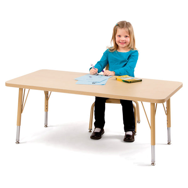 Tables en stratifié érable avec pattes de métal – 61 à 79 cm haut