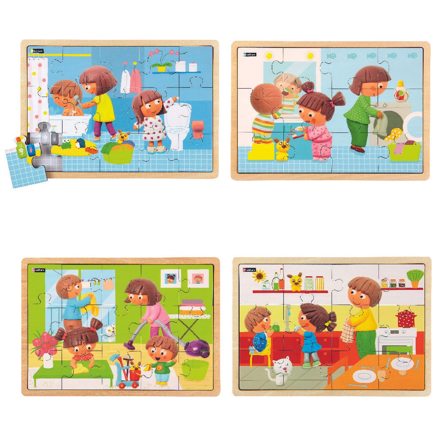 Set of 4 Puzzles-All Clean!