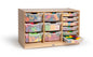 Mobile Storage Cabinets with Bins on Tracks