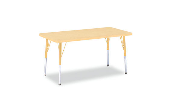 Tables en stratifié érable avec pattes de métal – 61 à 79 cm haut