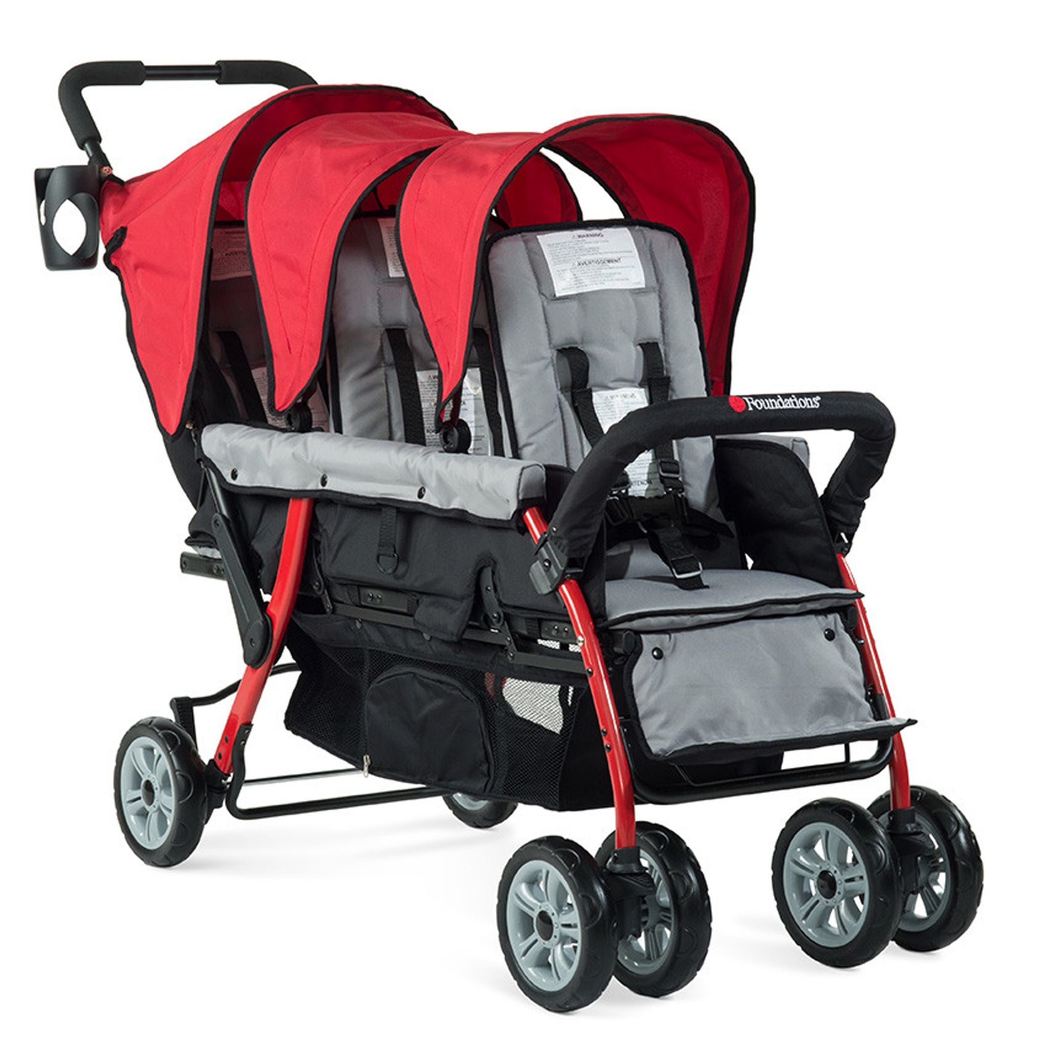 COMPASS TRIO TRIPLE TANDEM STROLLER RED — Brault & Bouthillier