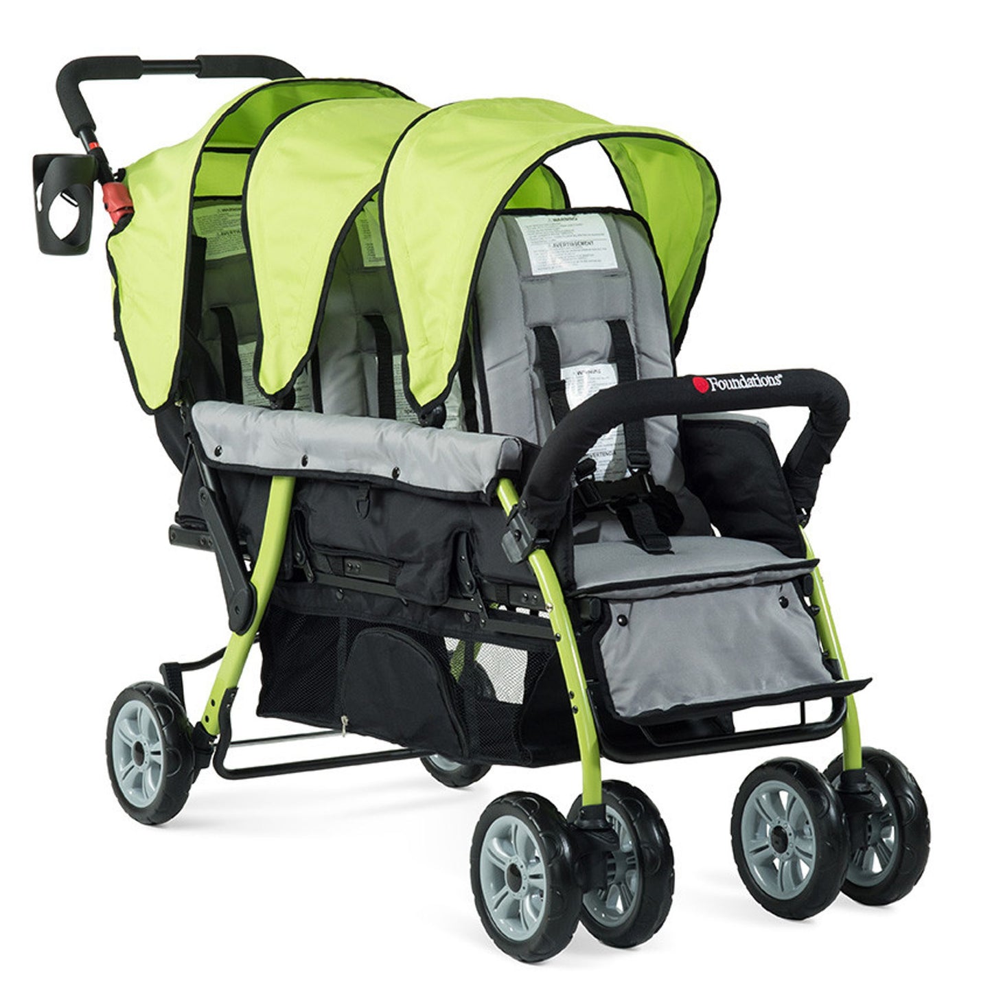 COMPASS TRIO TRIPLE TANDEM STROLLER LIME
