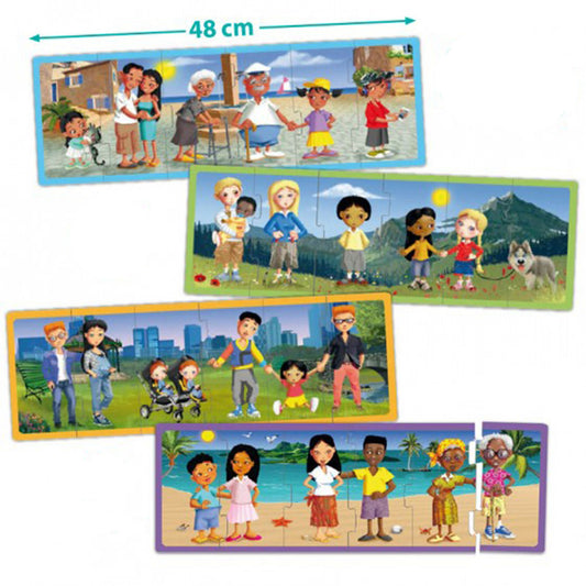 Coffret de 4 puzzles – Familles du monde