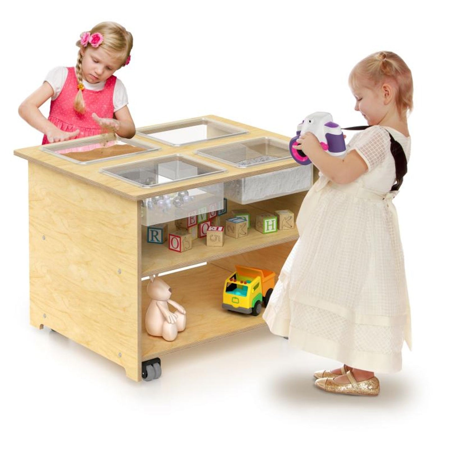 Mobile Sensory Table with Trays and Lids