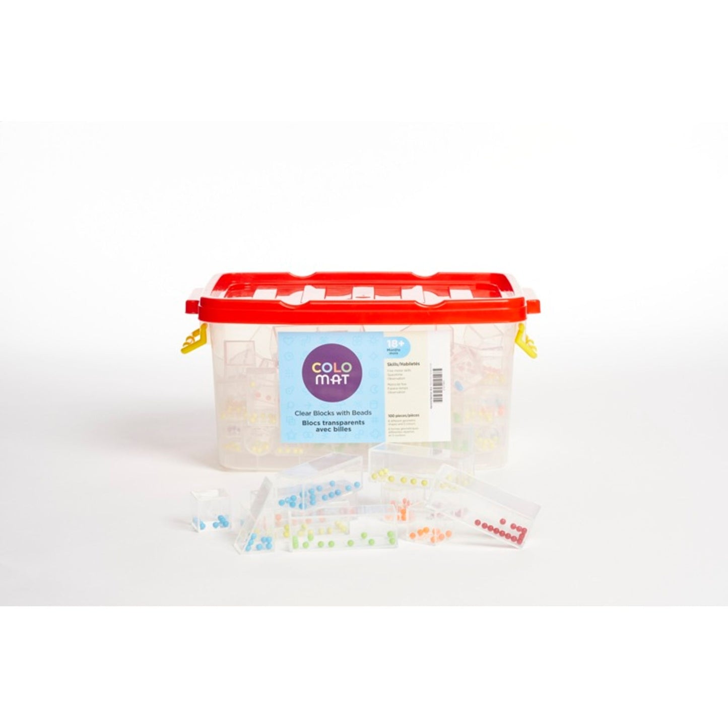 Colomat - Clear Blocks with Color Rattle Beads