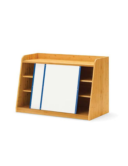 Étagère de rangement avec 2 tableaux blancs magnétiques