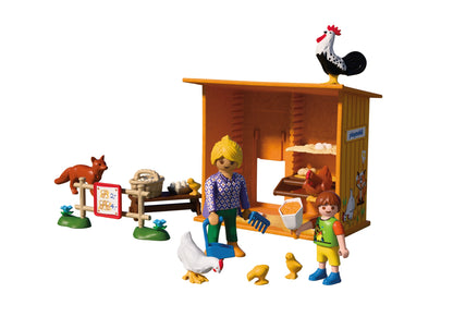 Playmobil - 72168 - Récolte d'oeufs au poulailler, renard