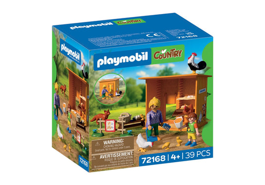 Playmobil - 72168 - Récolte d'oeufs au poulailler, renard