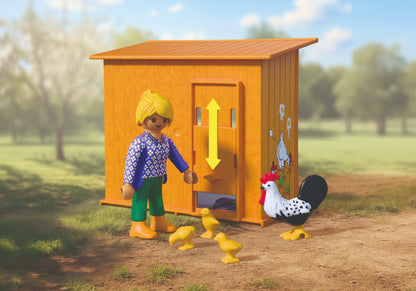 Playmobil - 72168 - Récolte d'oeufs au poulailler, renard
