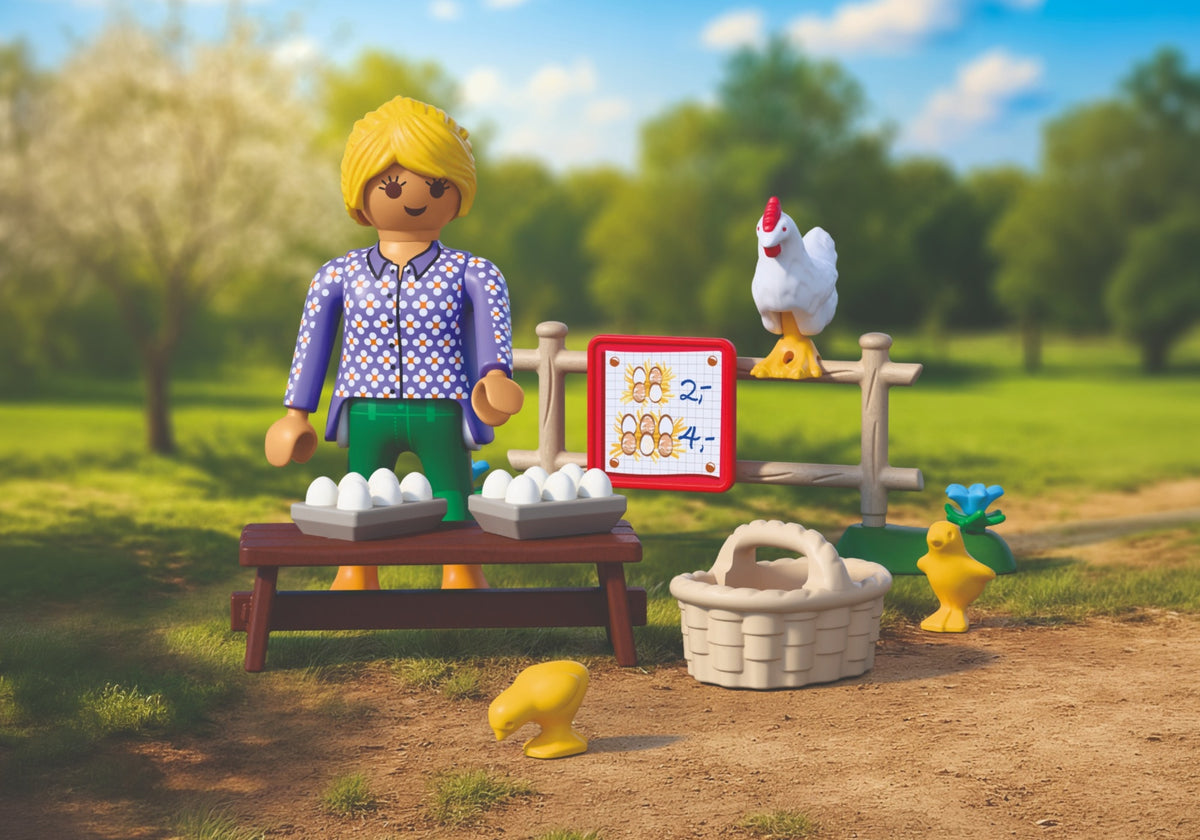Playmobil - 72168 - Récolte d'oeufs au poulailler, renard