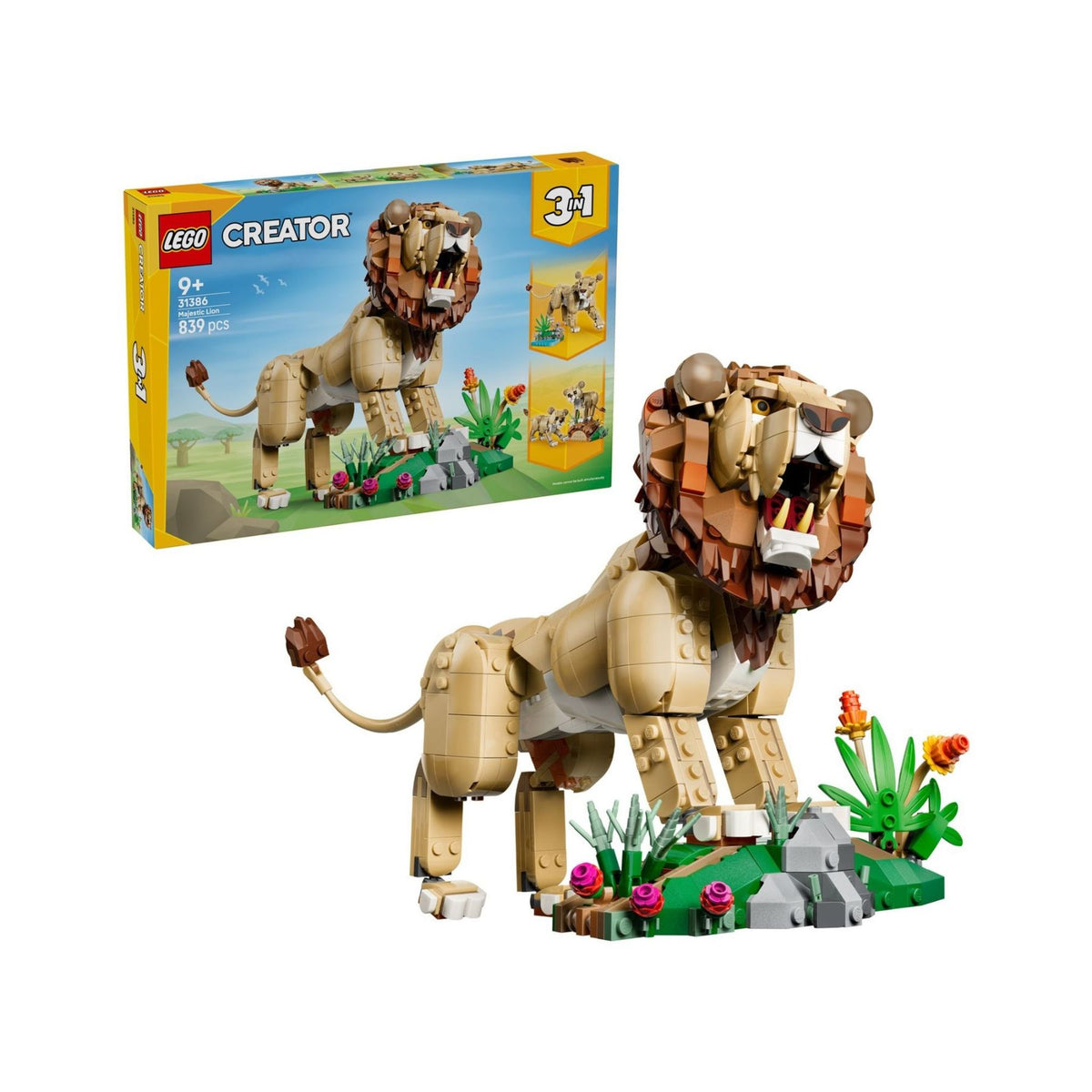 LEGO Creator 3-en-1 - 31386 - Les animaux sauvages : le lion majestueux